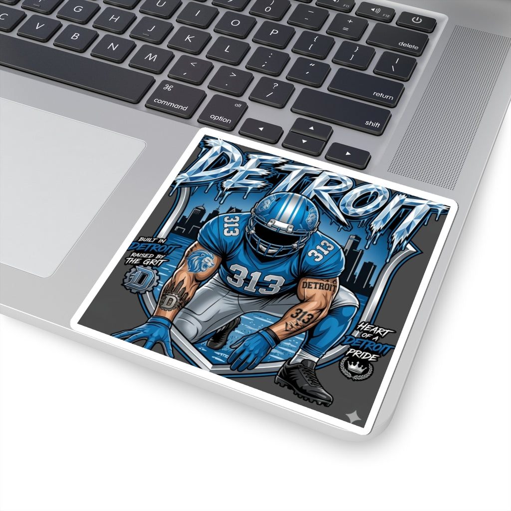Detroit Football Player Sticker | 313 City Pride Kiss-Cut Sticker