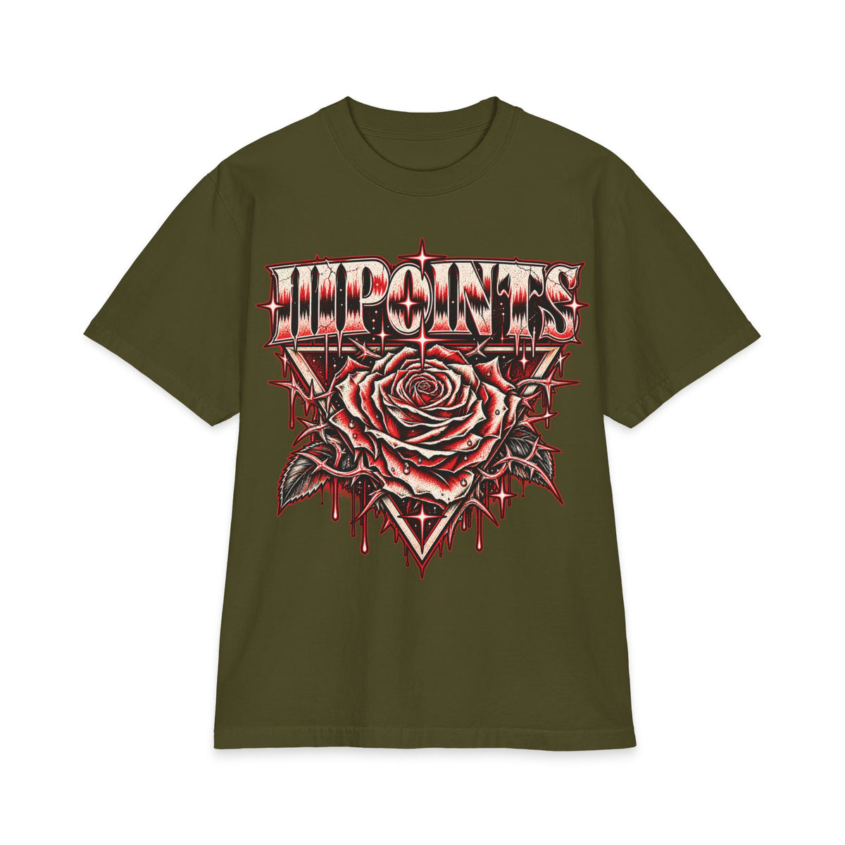 Three Points Rose Graphic T-Shirt | Band Tour Poster Style