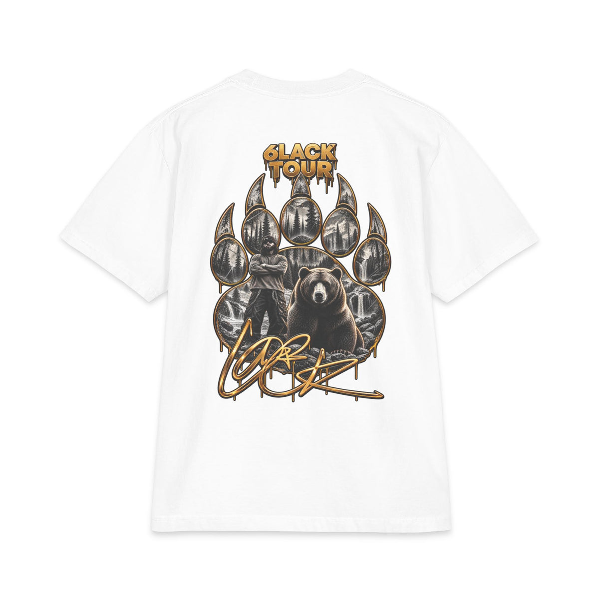 10 Years of 6lack Tour T-Shirt | 6lack Tour Bear Paw Graphic