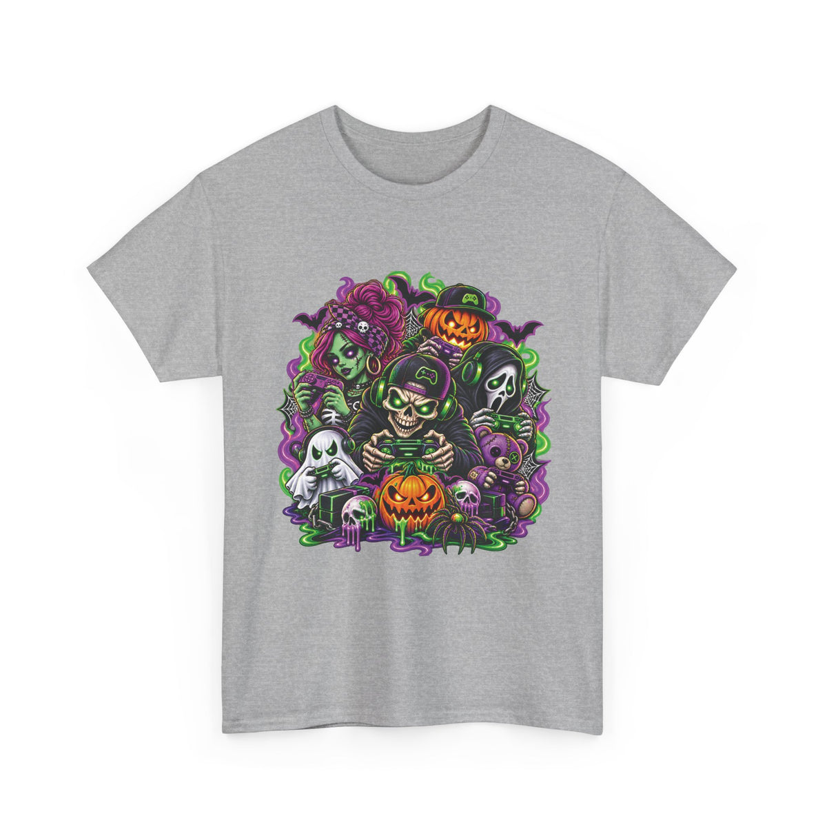 Spooky Halloween Monsters T-Shirt | Pumpkin, Ghost, Witch, Skeleton