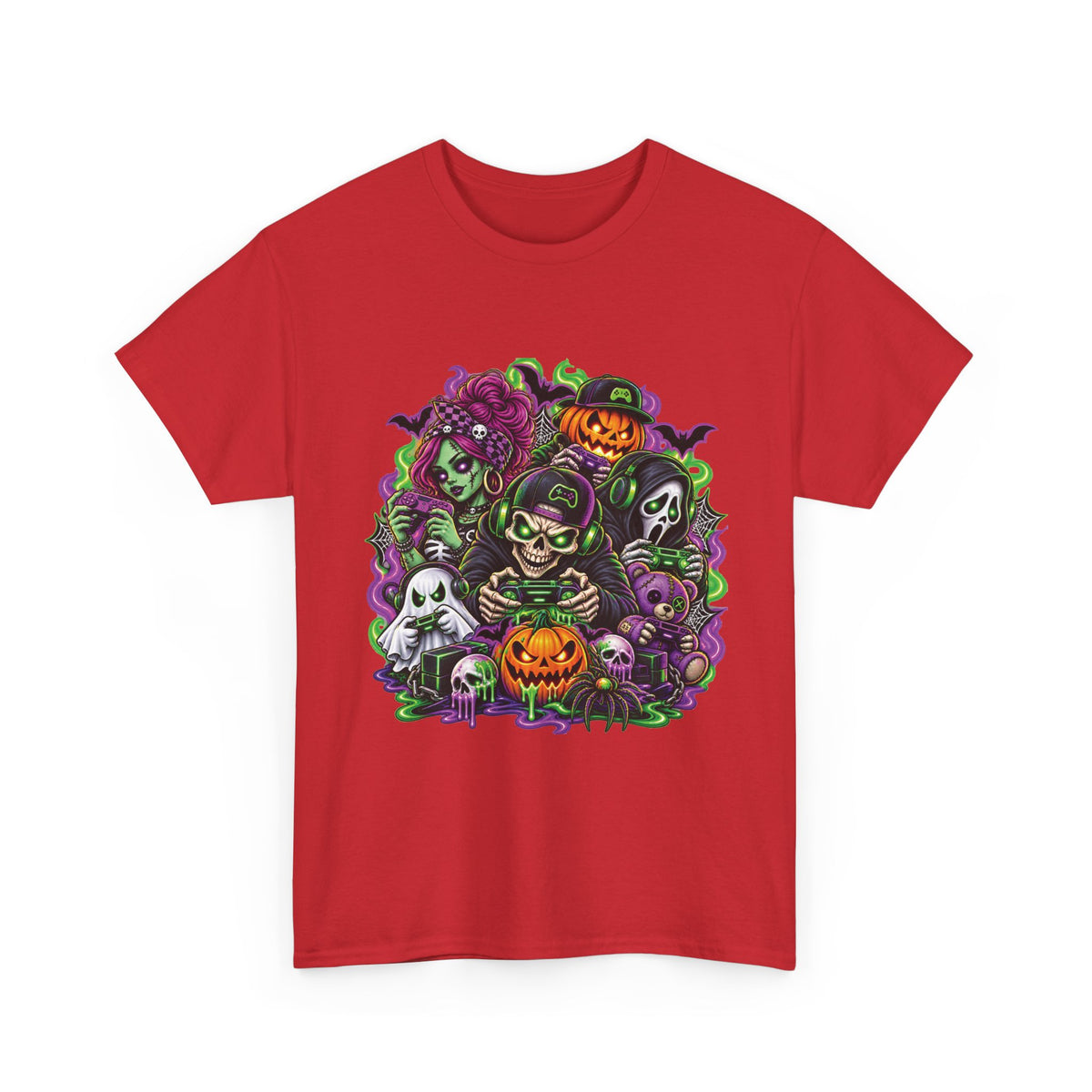 Spooky Halloween Monsters T-Shirt | Pumpkin, Ghost, Witch, Skeleton