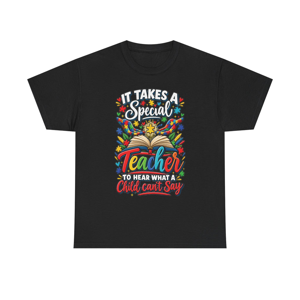 It Takes a Special Teacher Tee | Colorful Book & Flowers Teacher Shirt