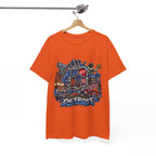 Detroit Skyline Collage T-Shirt | Motor City Landmarks, Vintage Neon Design