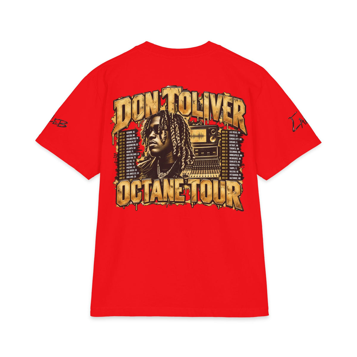 Don Toliver Octane Tour T-Shirt | Rapper Portrait, Sound System Graphics