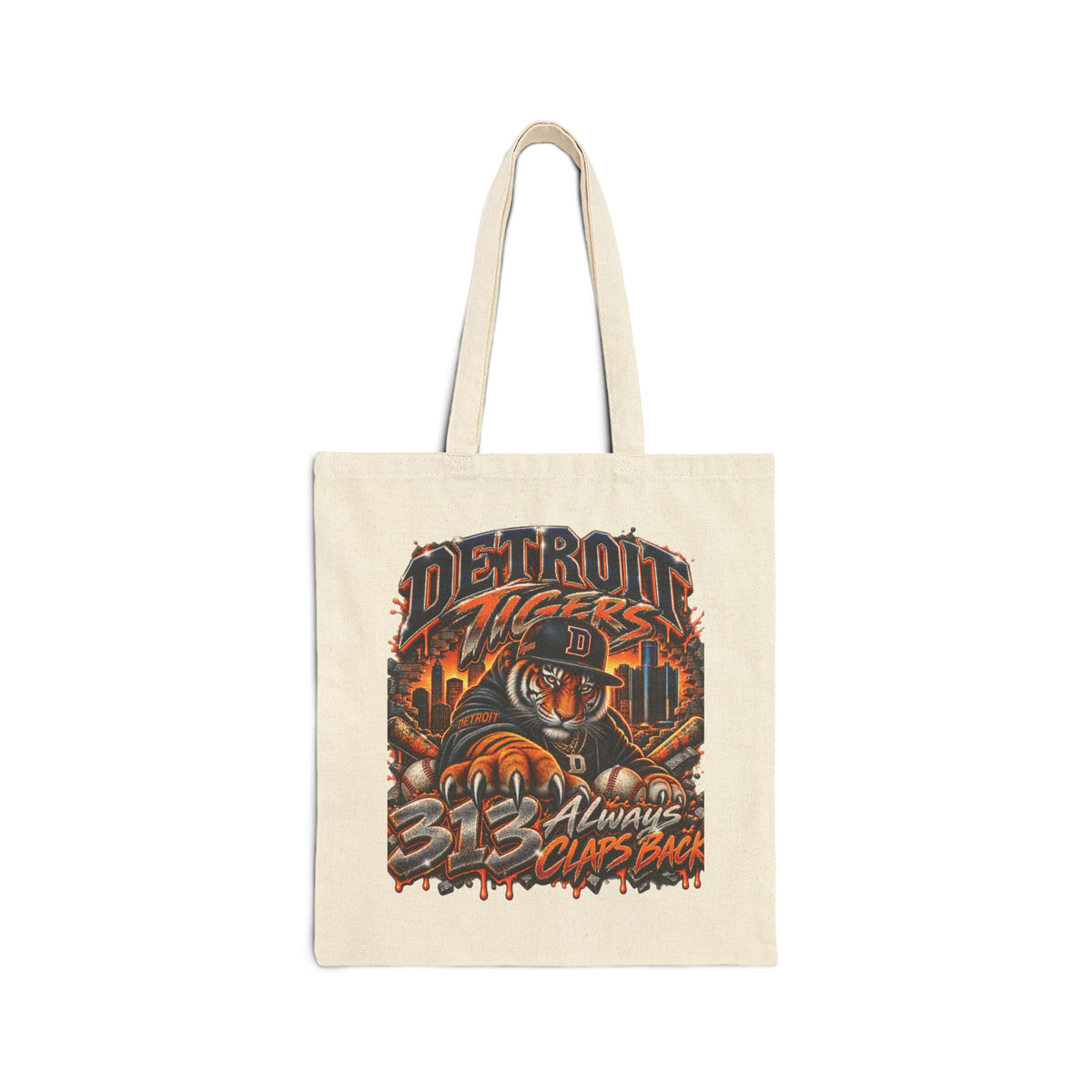 Detroit Tigers Graphic Tote Bag | Baseball Logo, Urban Vintage Illustration