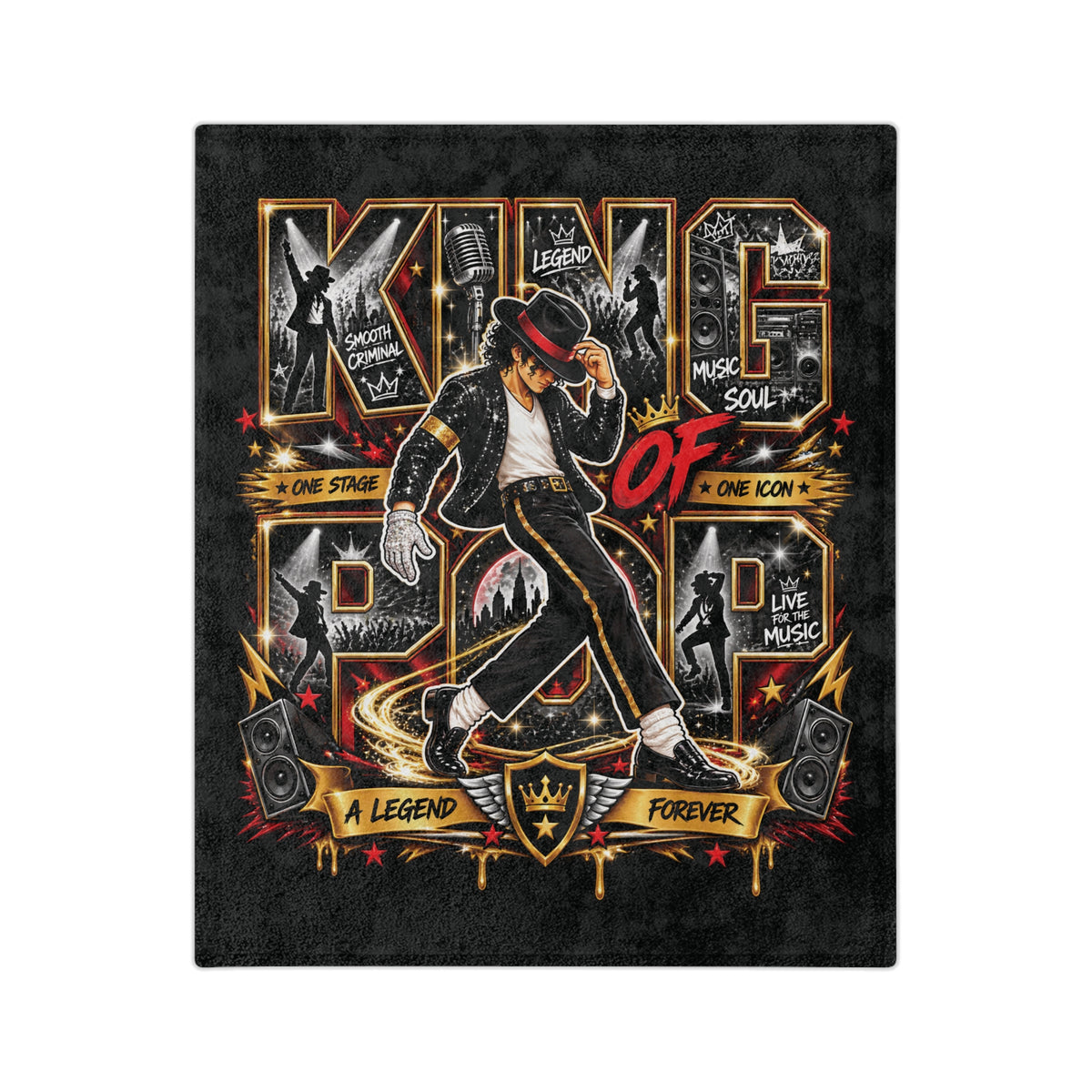 King of Pop Michael Jackson Dance Velvet Blanket | Music Legend Throw