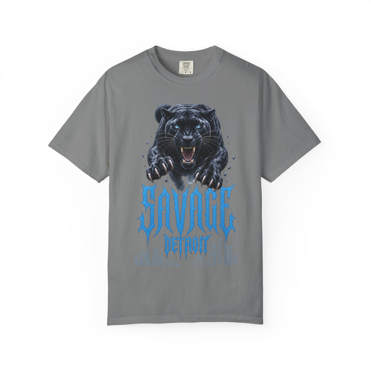 Savage Detroit Panther T-shirt | Black Panther Graphic Tee, City Skyline