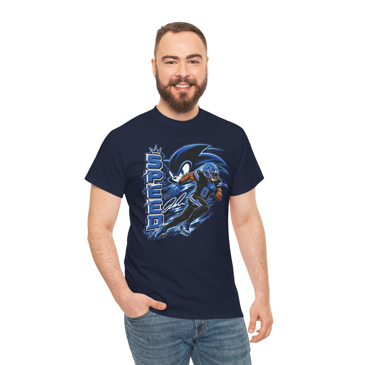 Speed Demon Sonic character Tee | Retro Gaming graphic shirt