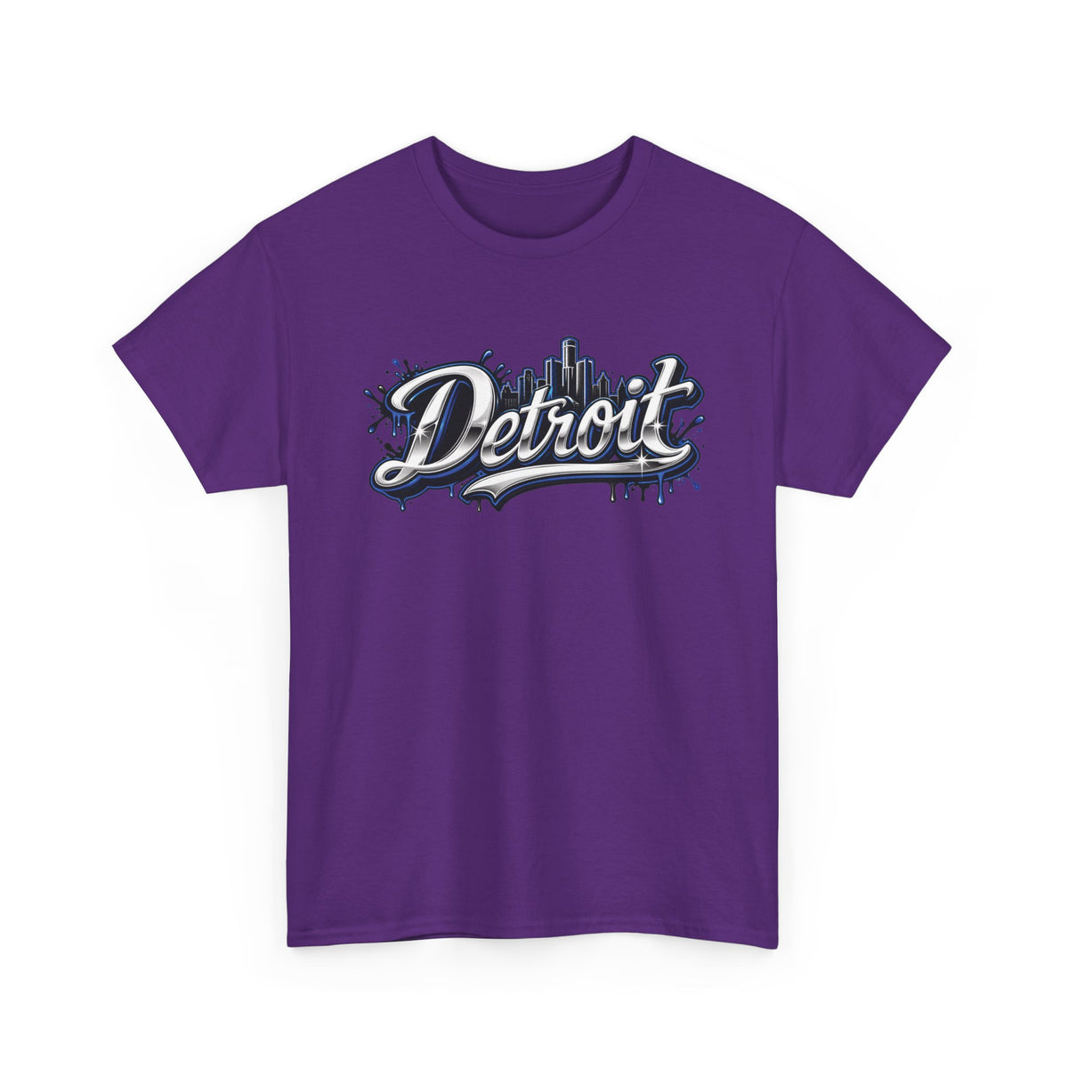 Detroit Script Tee | 313 Drip Skyline T-Shirt