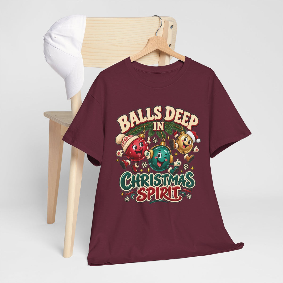 Balls Deep in Christmas Spirit Graphic Tee