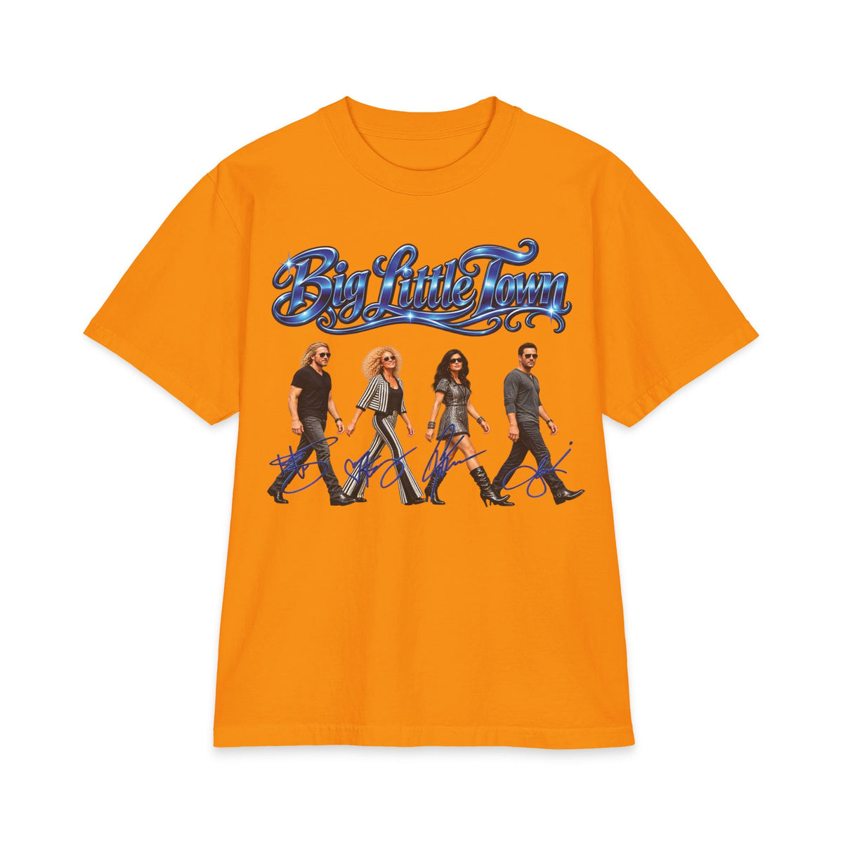 Big Little Town County Team T-Shirt | Band Member Silhouette Crossing Road