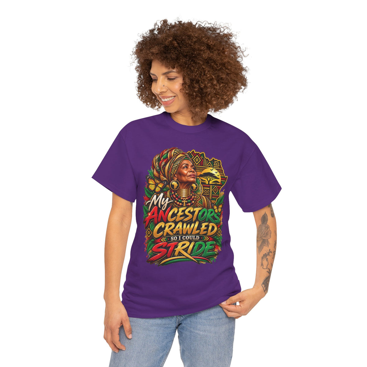 My Ancestors Crawled So I Could Stride T-Shirt | Afrocentric Heritage Pride Tee