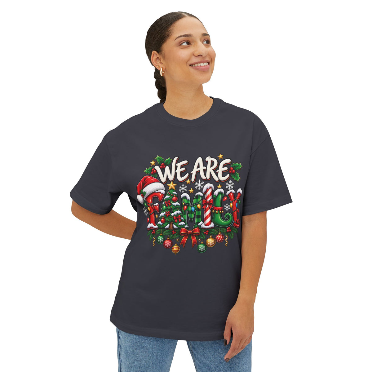 We Are Family Christmas T-Shirt | Holiday Family Shirt, Santa Holly Ornaments