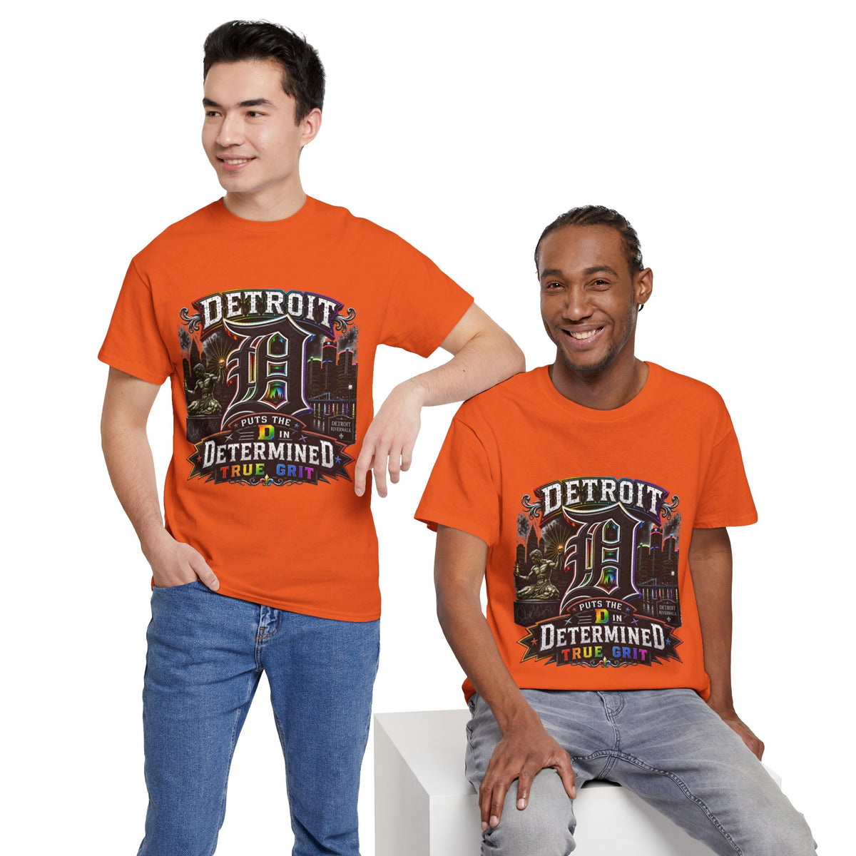 Detroit D Skyline Determined True Grit T-Shirt | City Pride Tee