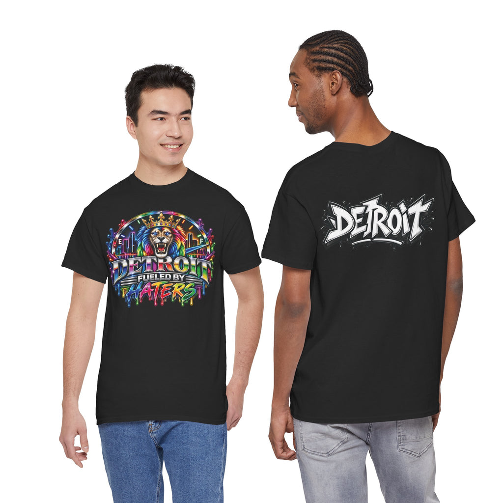 Detroit Lion Graffiti tee | Colorful Drip Lion Detroit Tee