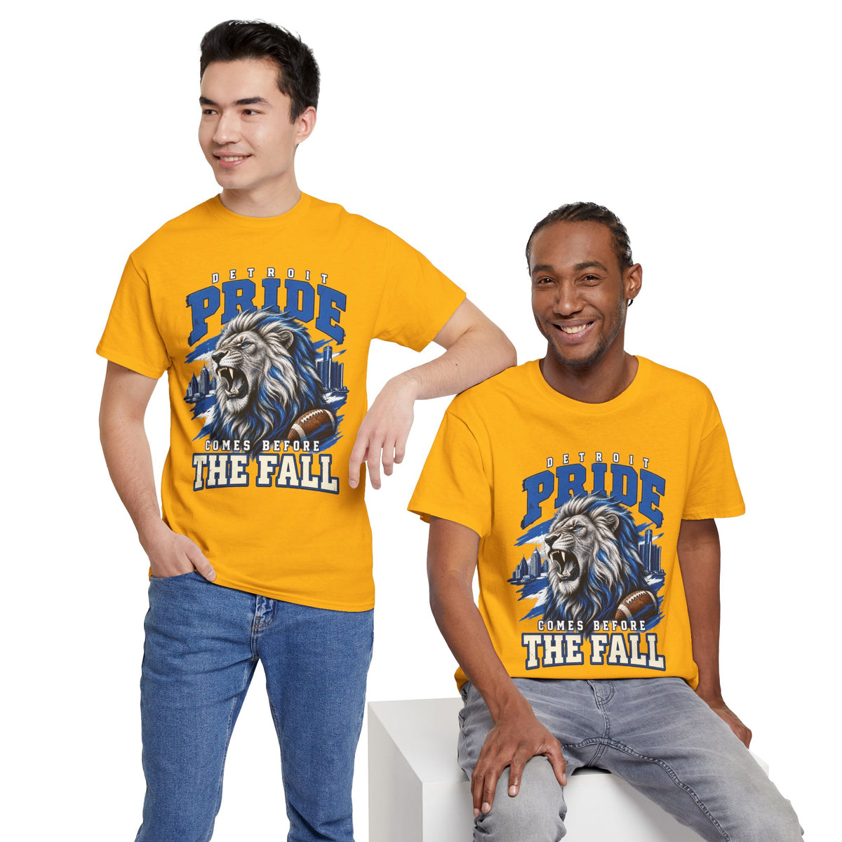 Detroit Pride Comes Before the Fall Lion Graphic T-Shirt