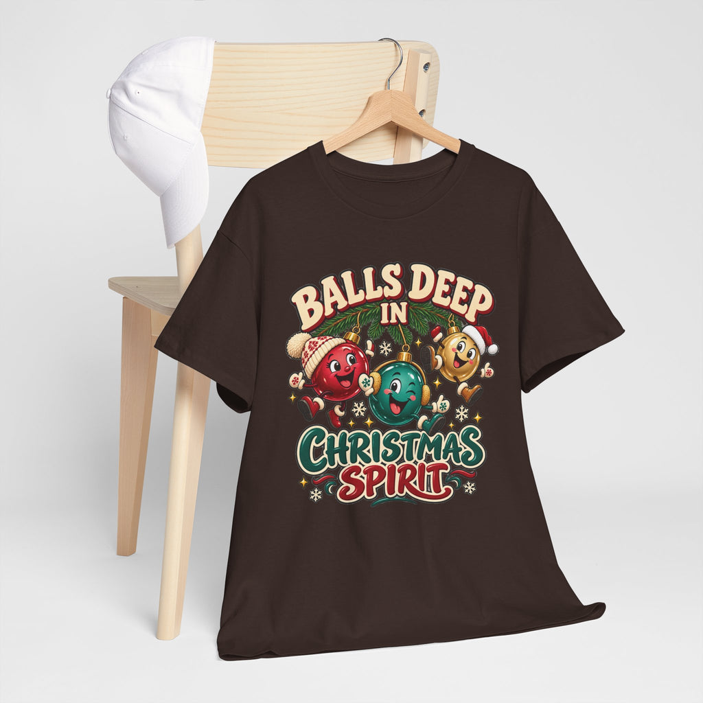 Balls Deep in Christmas Spirit Graphic Tee