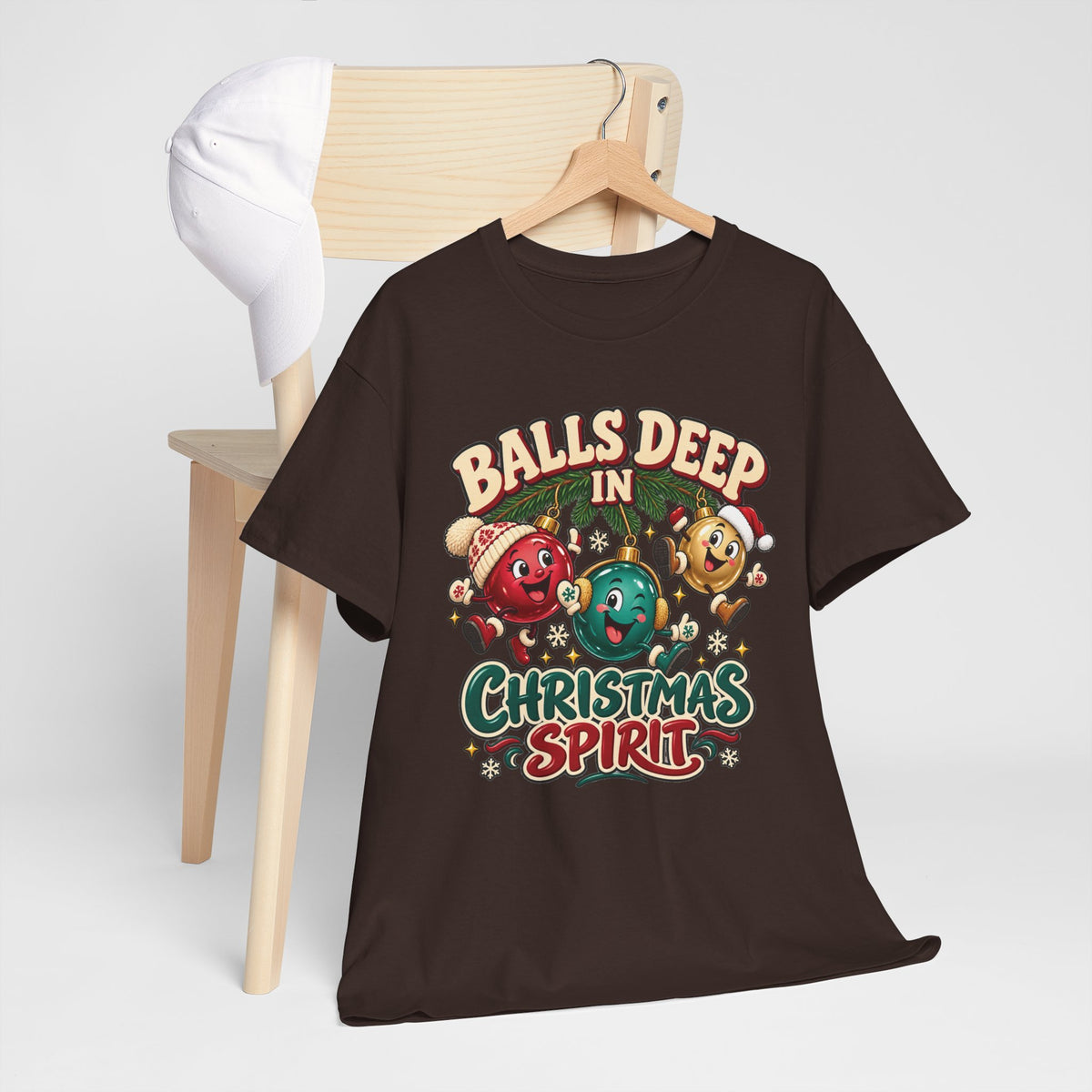 Balls Deep in Christmas Spirit Graphic Tee