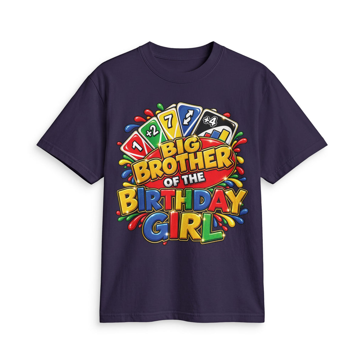 Big Brother of the Birthday Girl T-Shirt | Colorful Party Card Game Design
