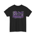 Fibromyalgia Purple Ribbon Awareness Flag Tee | Fibromyalgia Support