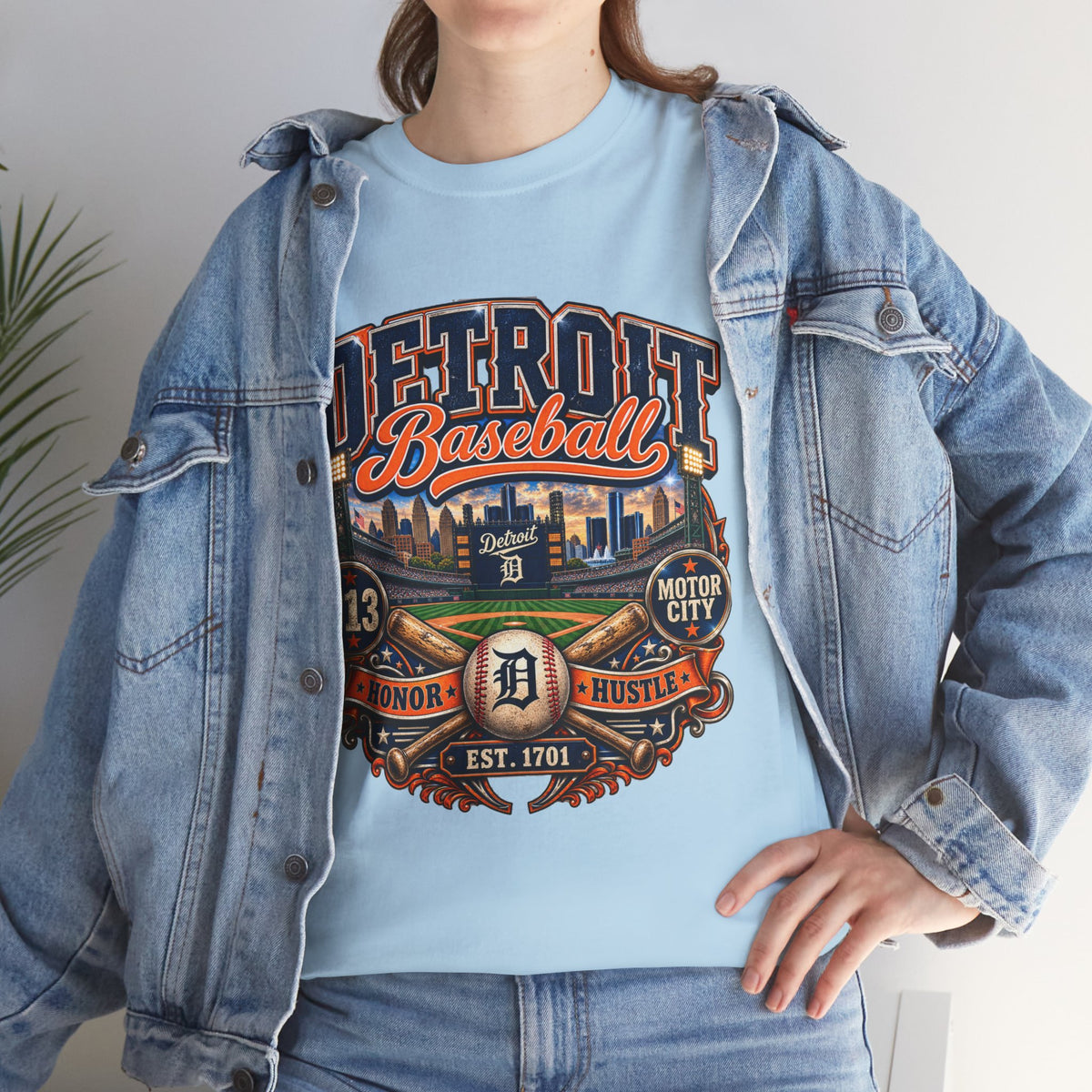 Detroit Baseball Tee | Motor City 313 Vintage Baseball Design