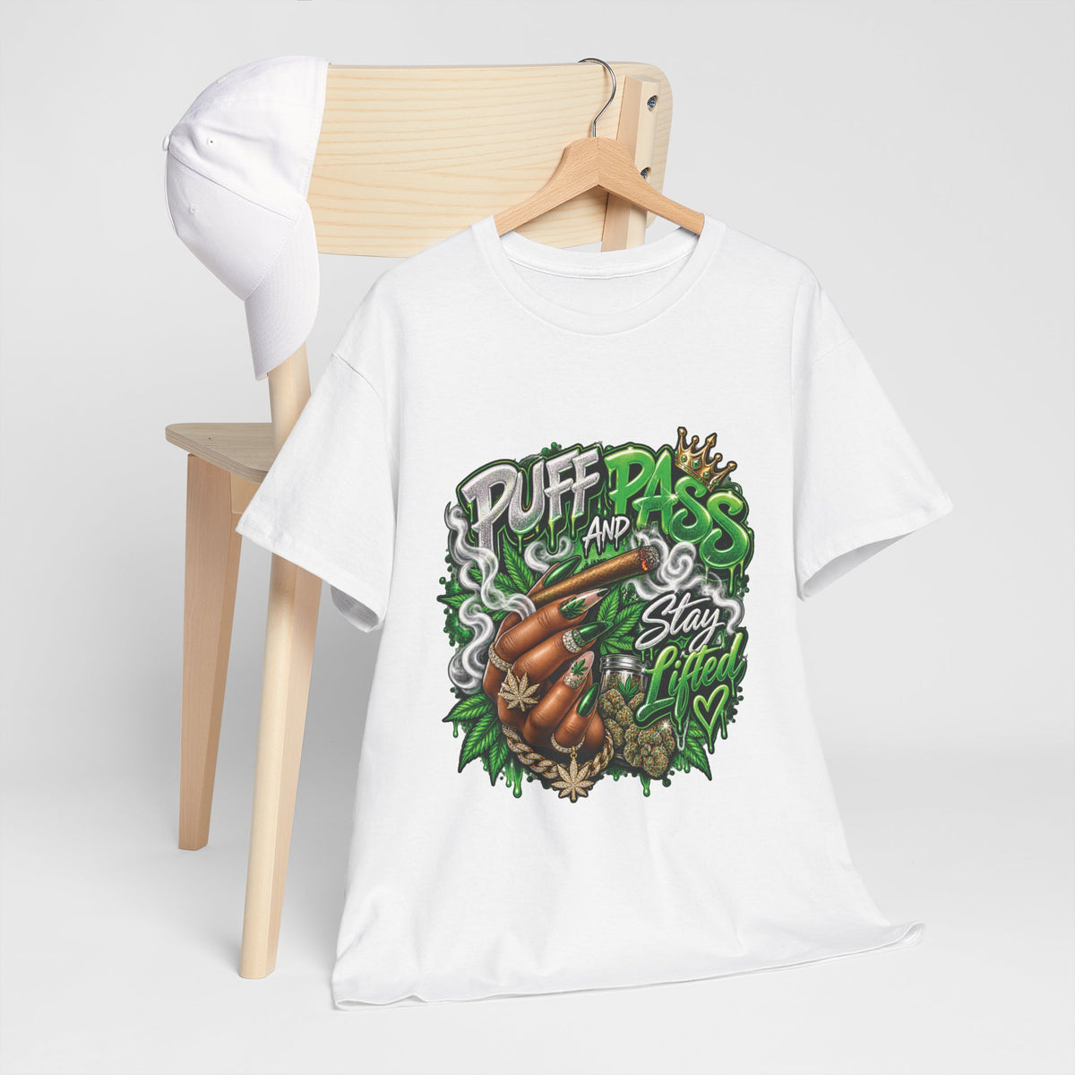 Puff and Pass Stay Lifted T-Shirt | Cannabis Leaf Graphic Tee
