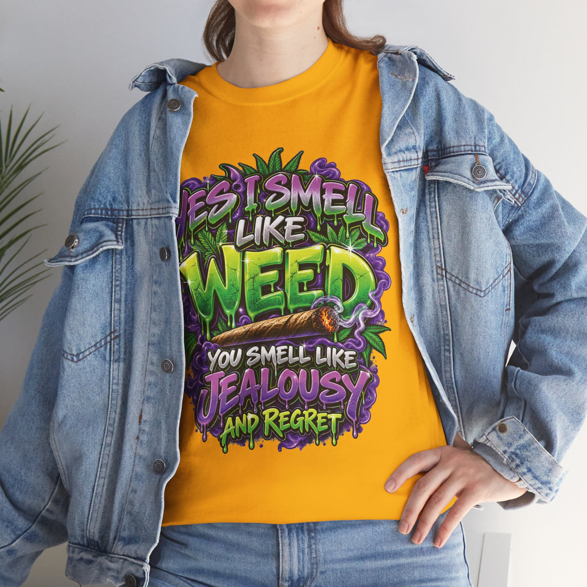 You Smell Like Weed T-Shirt | Cannabis Graphic Tee, Funny Stoner Slogan
