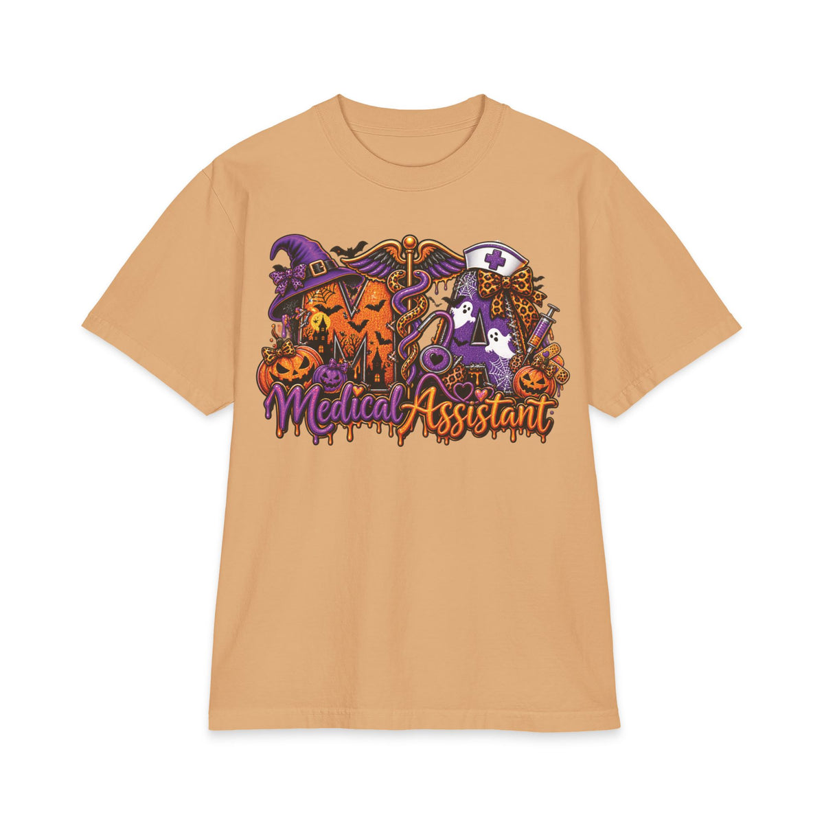 Halloween Medical Assistant T-Shirt | Witch Pumpkin Caduceus Nursing Tee