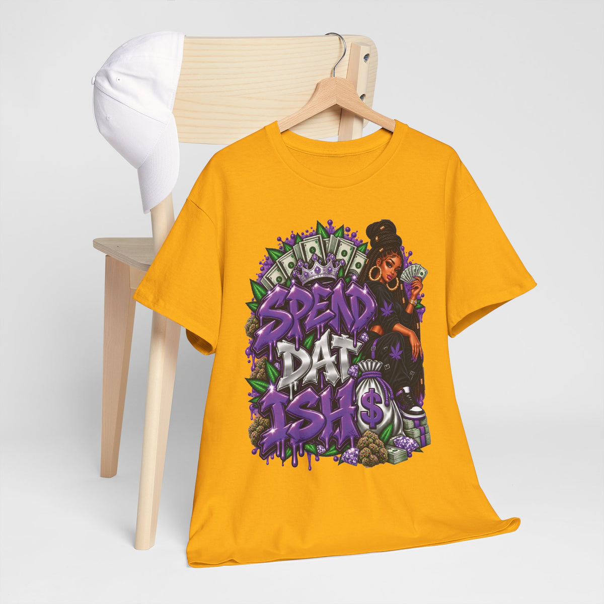 Spend Dat sh*t Tee | Graffiti Money Design, Purple Streetwear