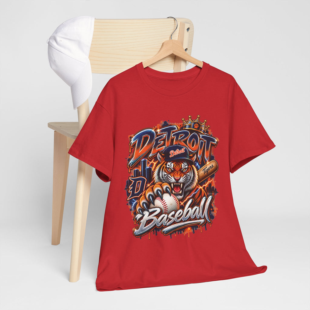 Detroit Tigers Tiger Baseball Tee | Vintage Mascot Detroit Baseball Shirt