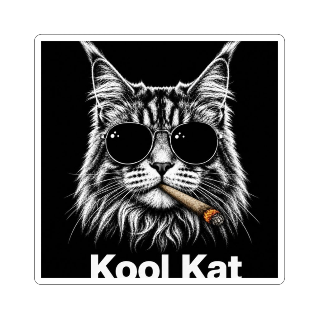 Kool Kat cat with sunglasses and cigar Sticker | Kiss-Cut Sticker