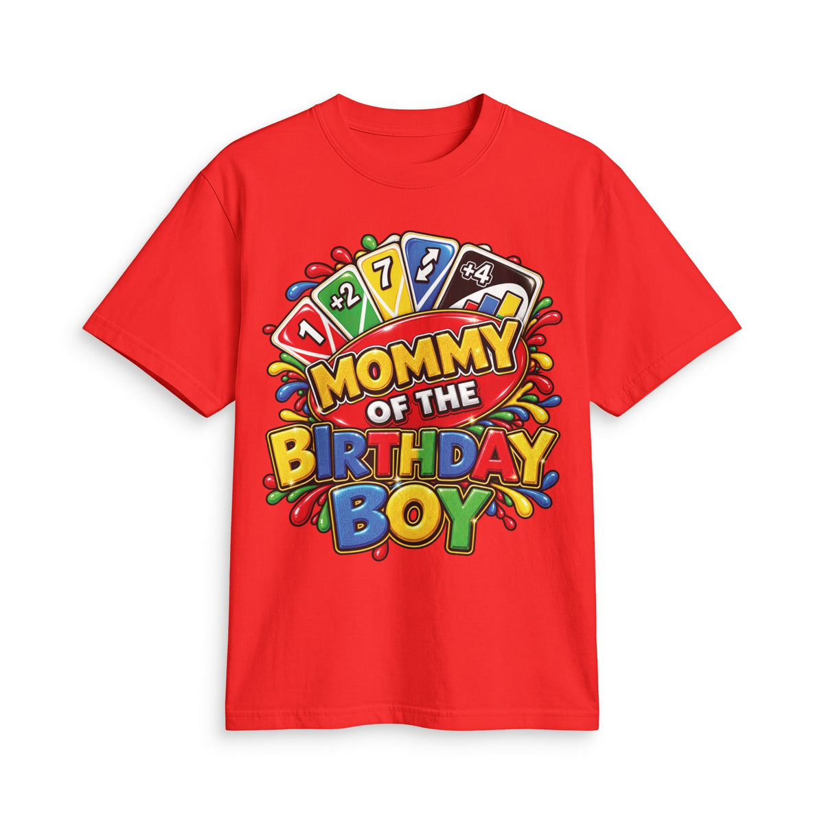 Mommy of the Birthday Boy T-Shirt | Colorful Birthday Card Design