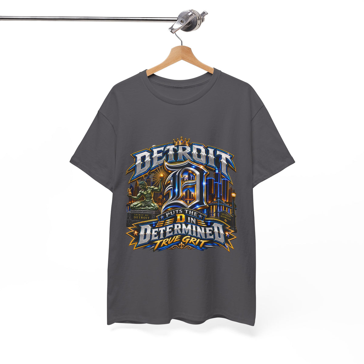 Detroit Determined design T-Shirt | Motor City D Pride, True Grit slogan