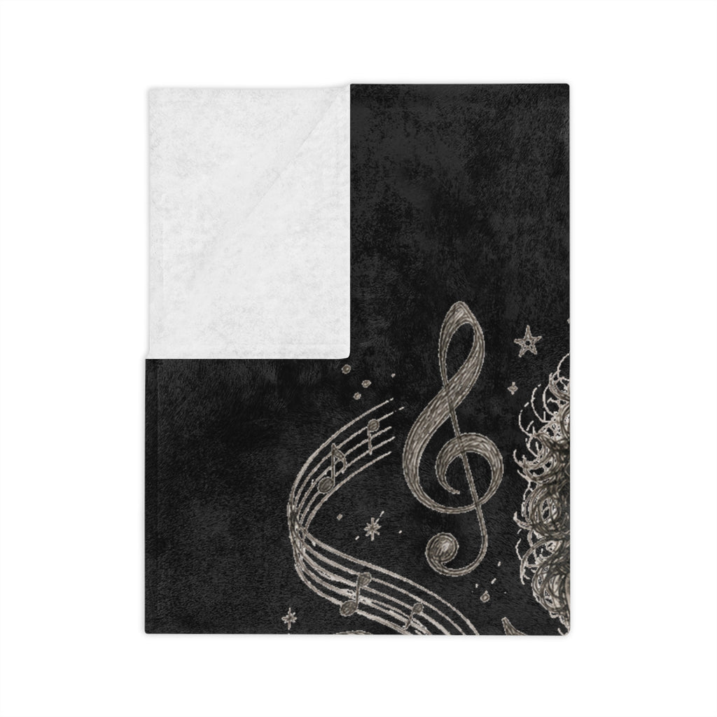 Malone Singer Portrait Blanket | Music Notes Microfiber Throw