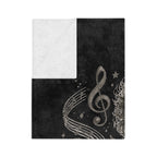 Malone Singer Portrait Blanket | Music Notes Microfiber Throw