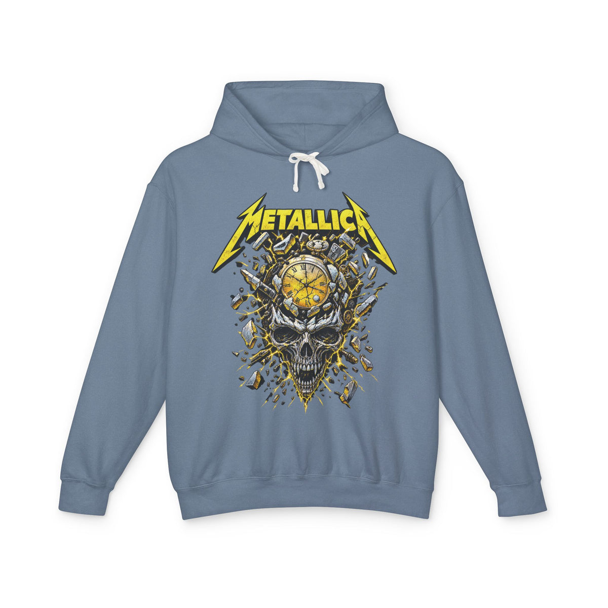 Metallica Skull & Broken Clock Hoodie | Band Logo Rock Music Sweatshirt