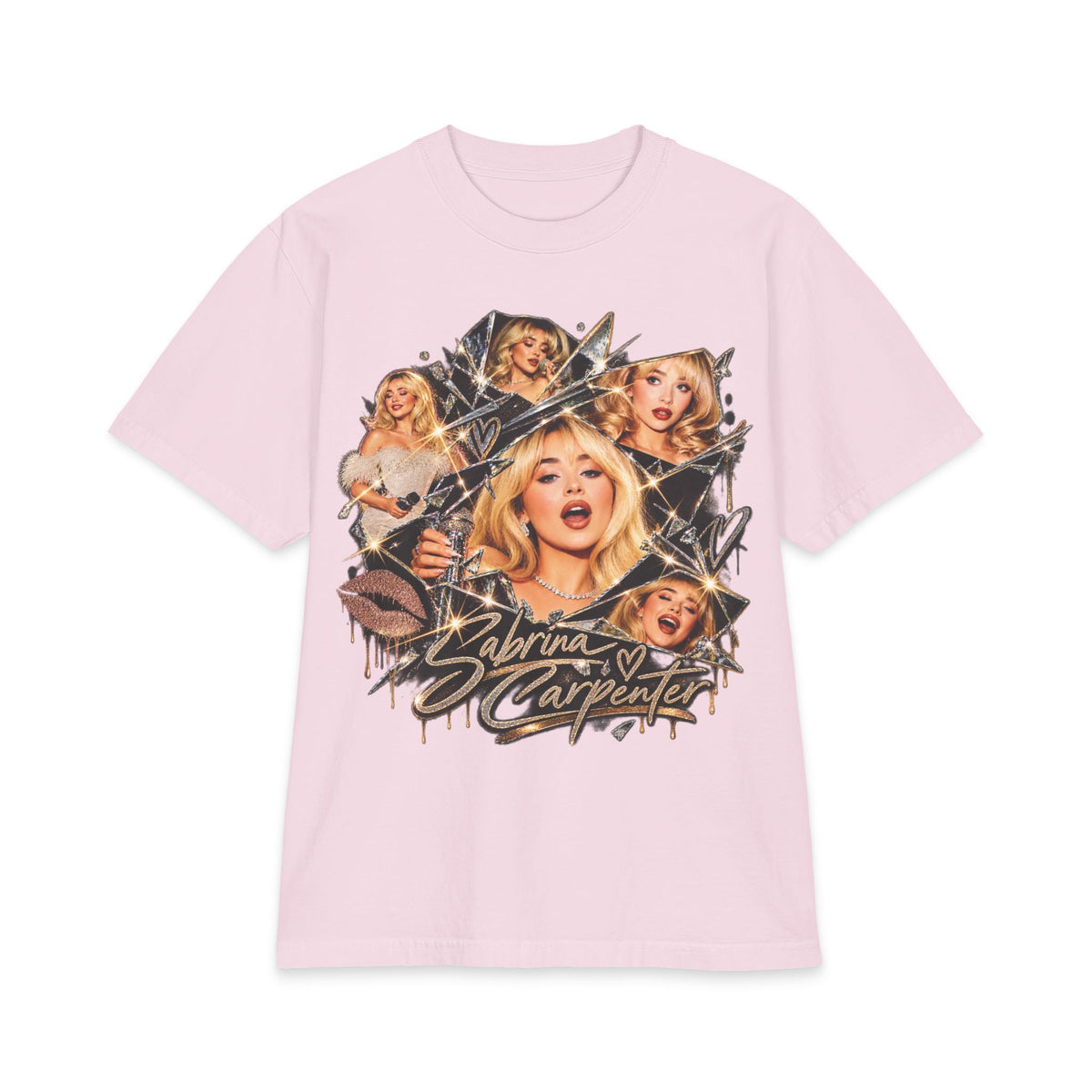 Sabrina C Collage Pinup Portraits T-Shirt | Retro Lip Print Tee