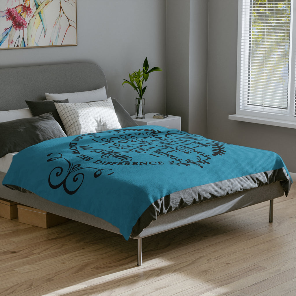 Serenity Prayer Script Blanket | Velveteen Microfiber Throw