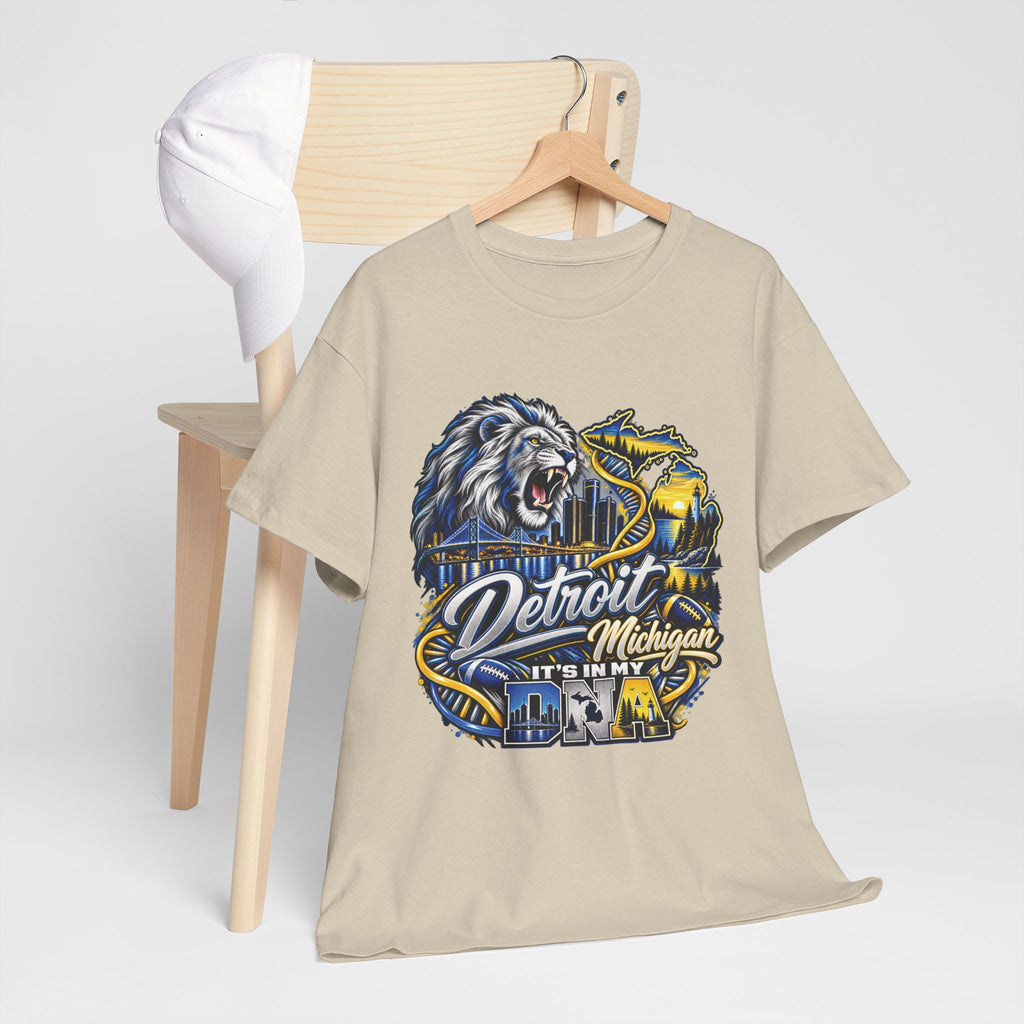 Detroit Michigan Lion Cityscape Graphic T-Shirt