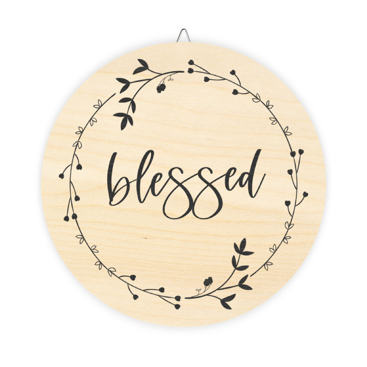 Blessed Wreath Wood Sign | Round Wall Decor
