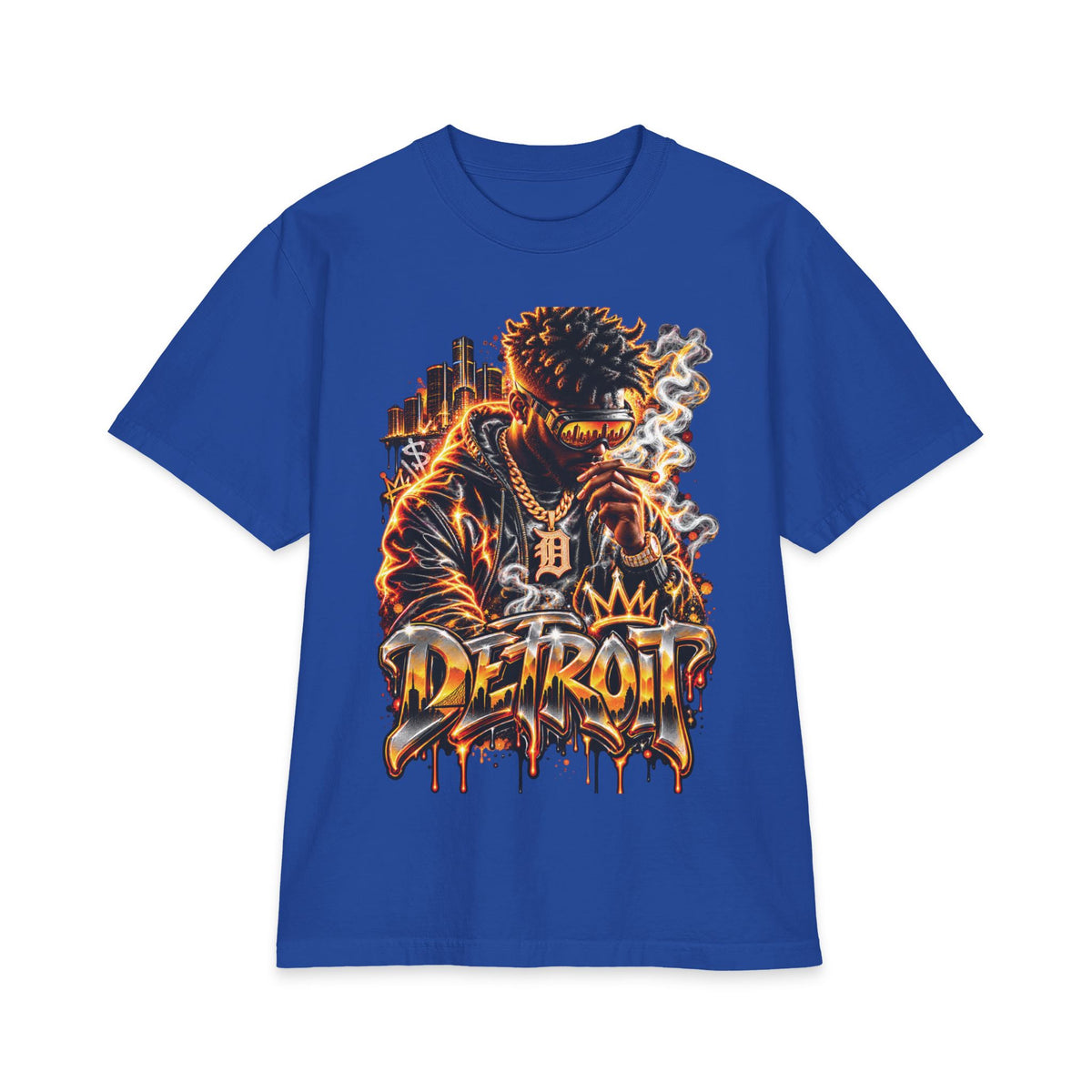 Detroit King Streetwear T-Shirt | Urban Graffiti Dripping City Design
