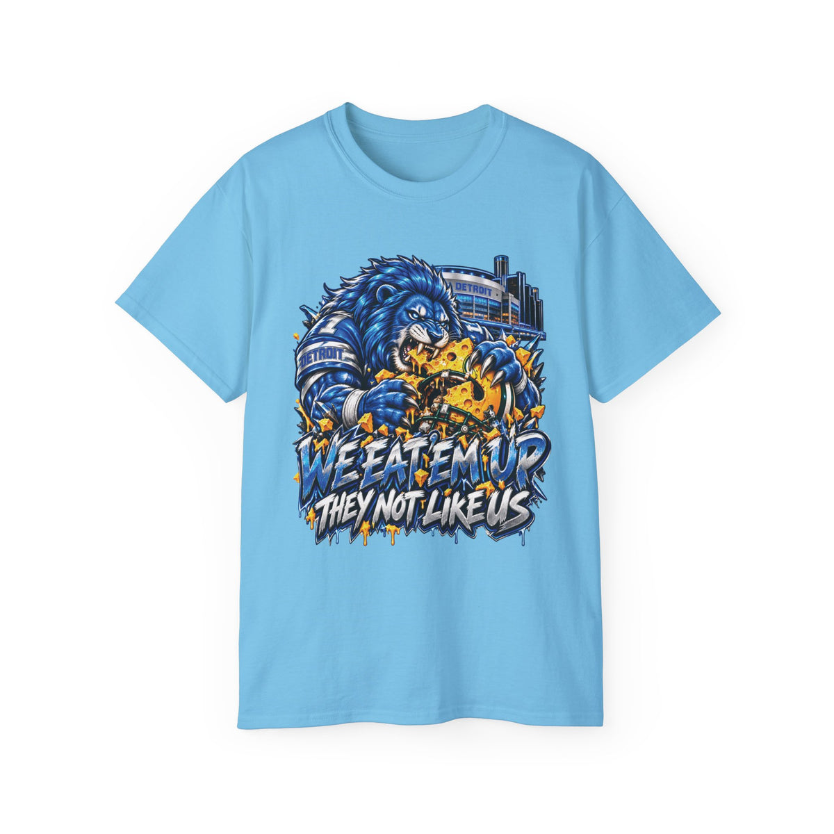 We eatem up They Not Like Us Detroit and Green Bay Rivialy T-Shirt | Lion Football Tee