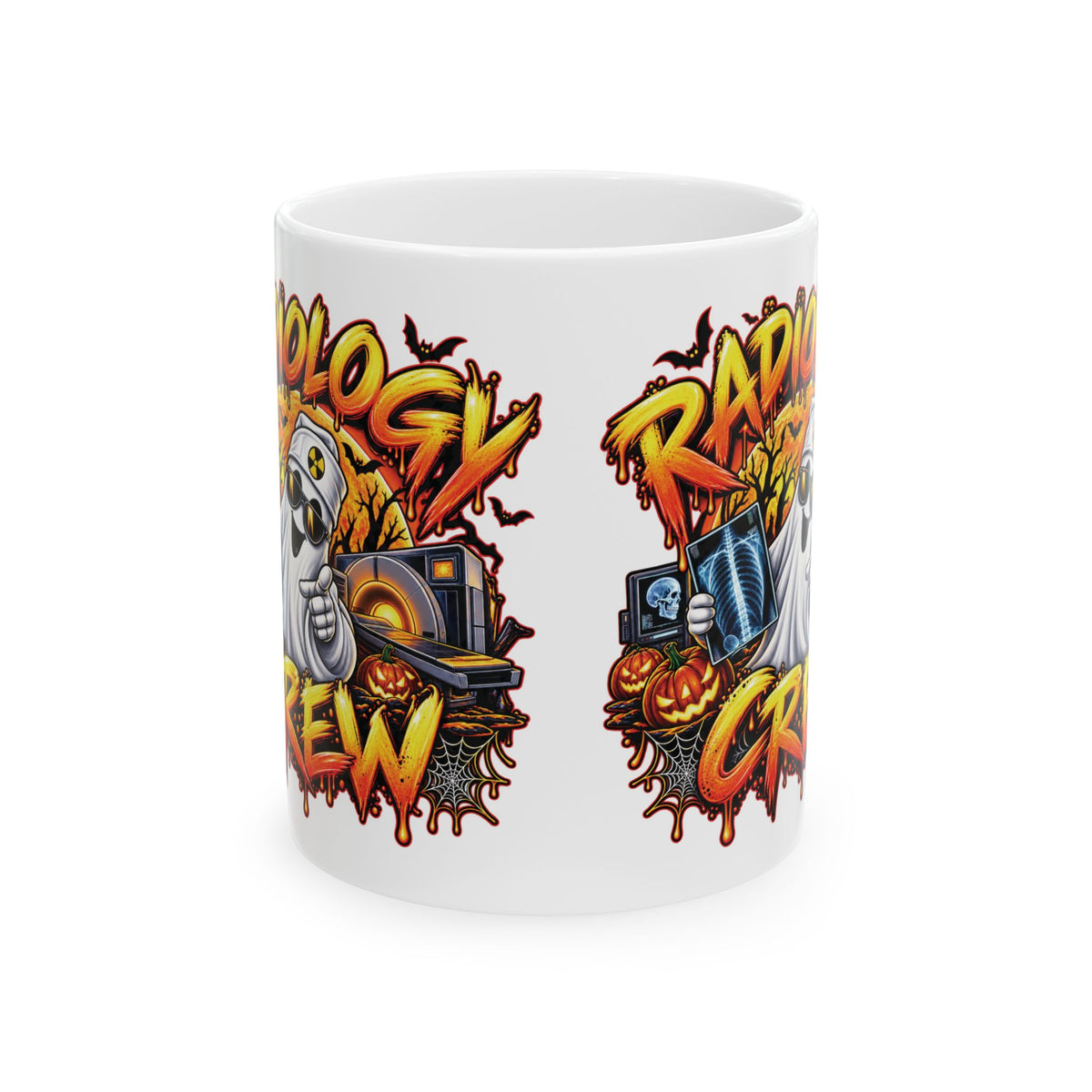 Radiology Crew skull DJ pumpkin Halloween Mug | Ceramic coffee cup
