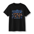 K-Pop Boy Band Cartoon Tee | Youth T-Shirt, Blue Graffiti Design