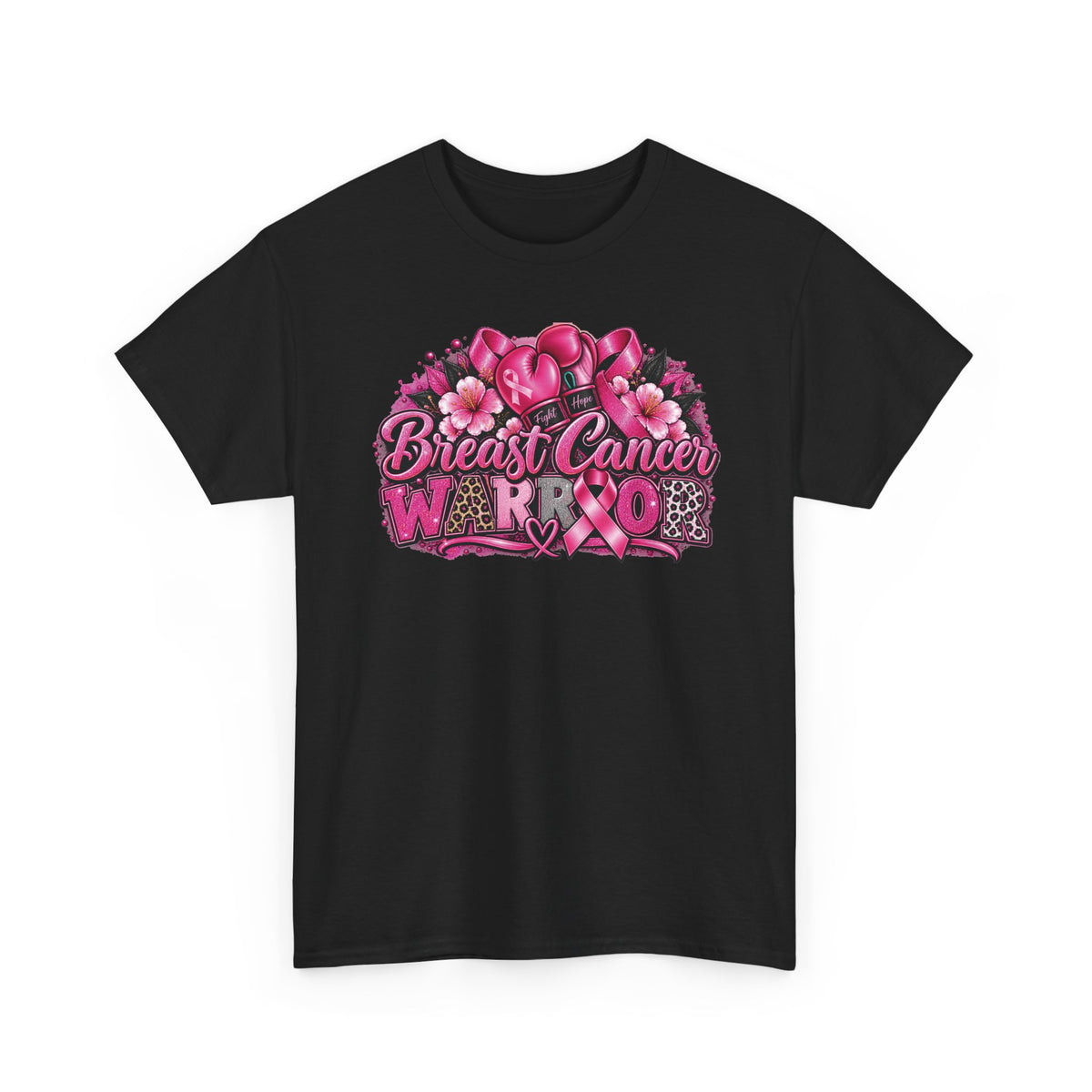 Breast Cancer Ribbon Floral Tee | Awareness Pink Ribbon Shirt