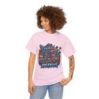 Detroit Skyline Collage T-Shirt | Motor City Landmarks, Vintage Neon Design