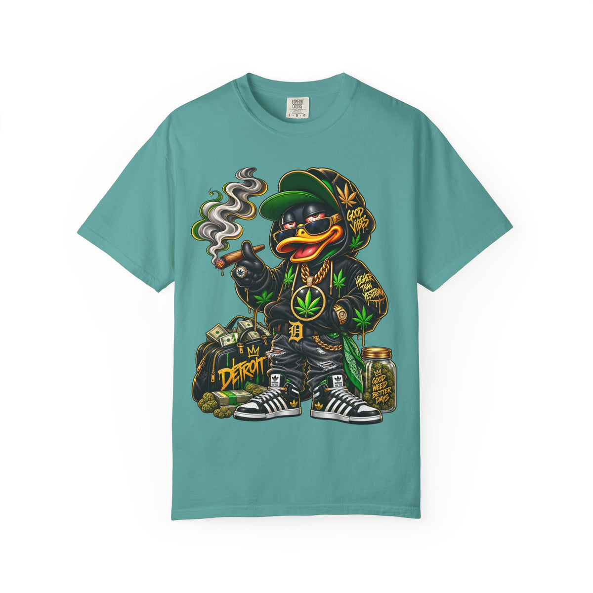 Weed Duck Character T-shirt | Smoking Duck Graphic Tee