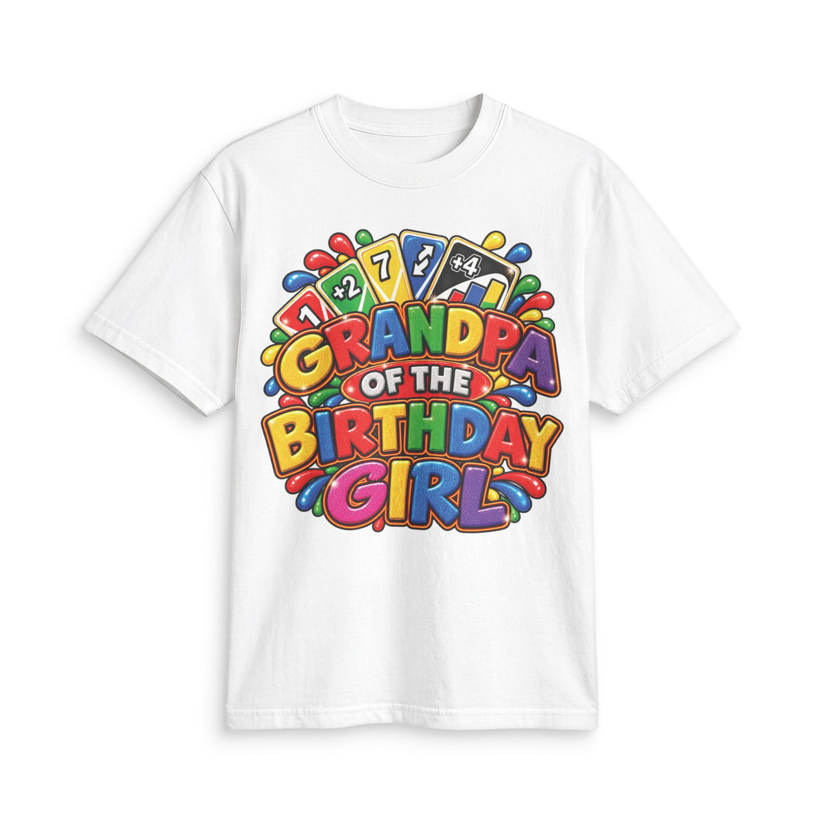 Grandpa of the Birthday Girl T-Shirt | Colorful Birthday Design
