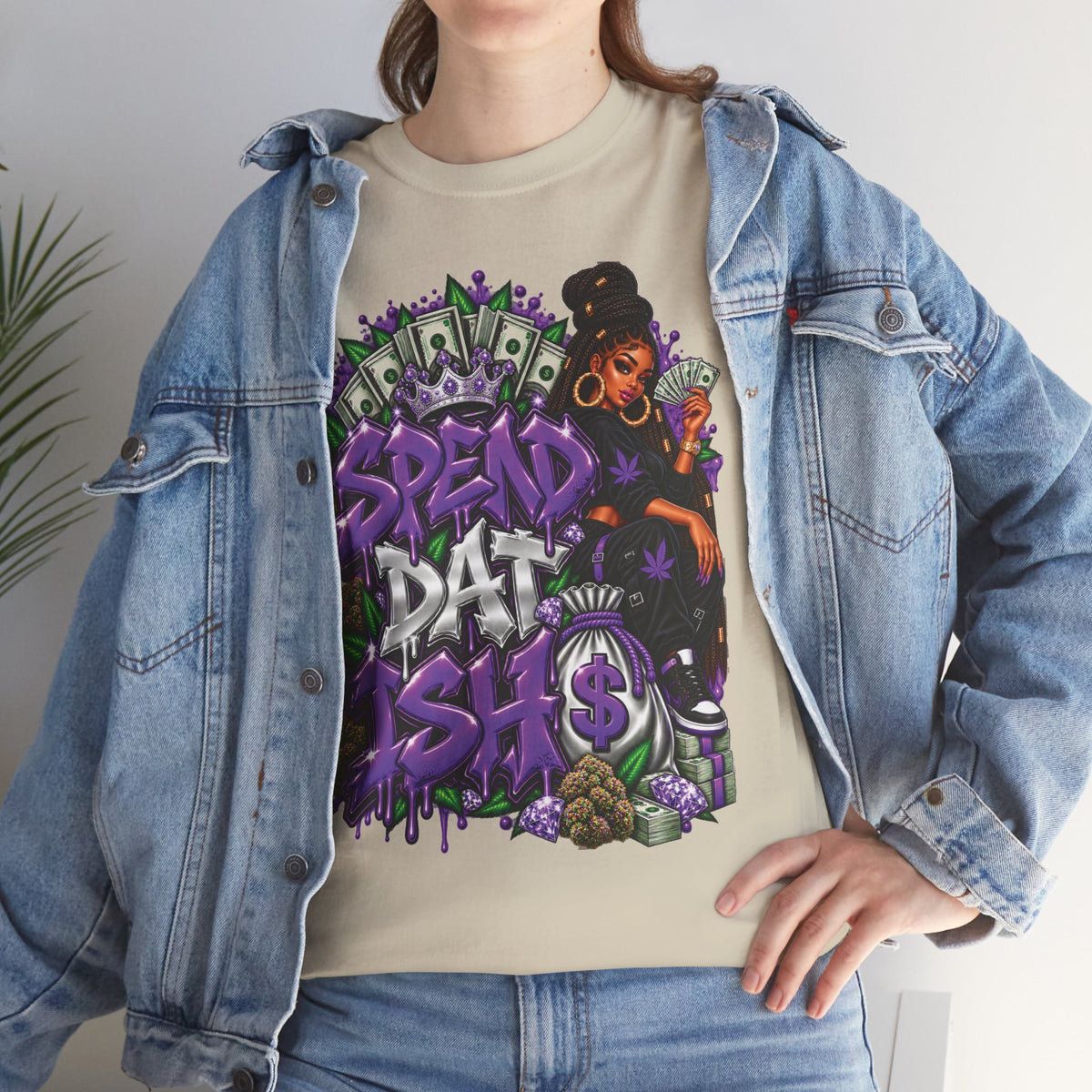 Spend Dat sh*t Tee | Graffiti Money Design, Purple Streetwear