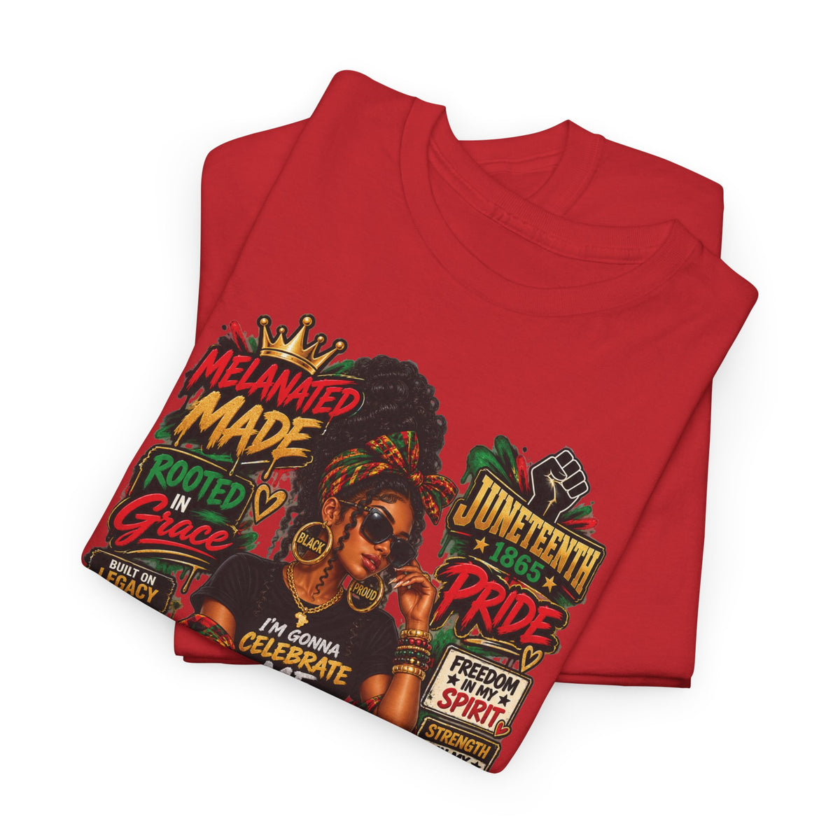 Melanated Made Rooted Grace T-Shirt | Celebrating Me graphic tee